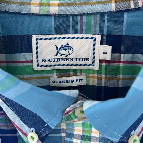 Southern Tide LS Palmetto Plaid Shirt Ocean Channel Button Down Sz M Rtl $99 - Picture 3 of 7